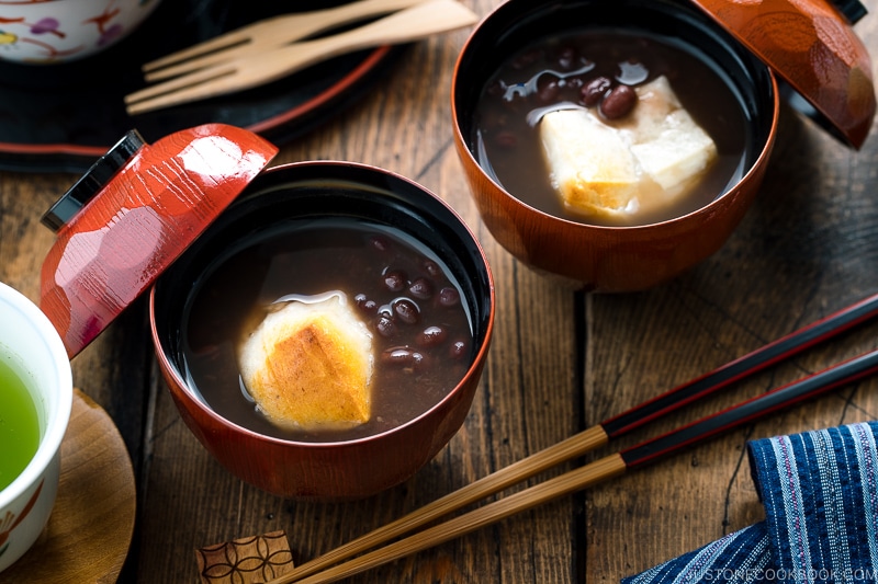 Zenzai (Oshiruko) Red Bean Soup with Mochi ぜんざい • Just One Cookbook