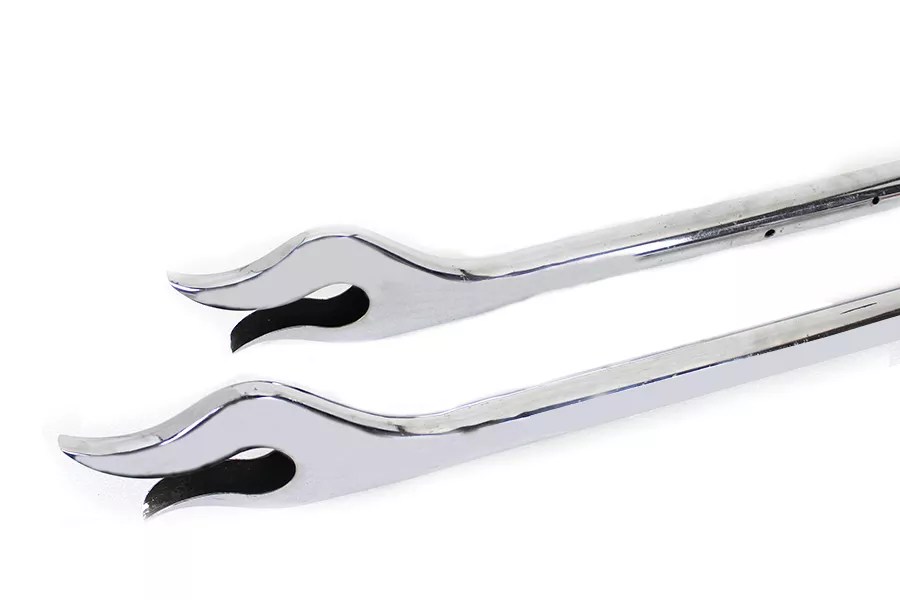 31 Straight Flame Exhaust Pipe Extension Set Chrome