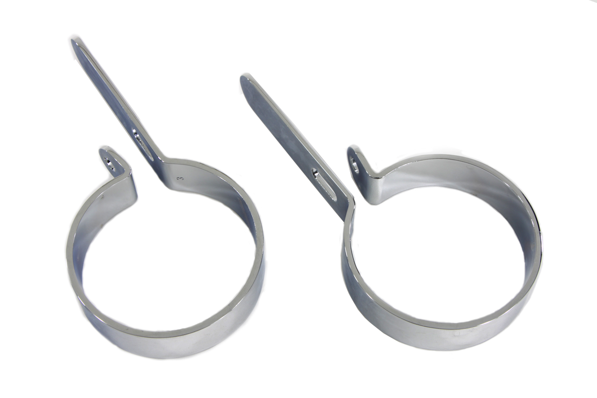 Chrome 3 Muffler Hanger Clamp Set