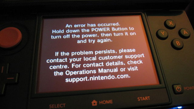 Nintendo 3DS Suffers from "Black Screen of Death" Just Push Start