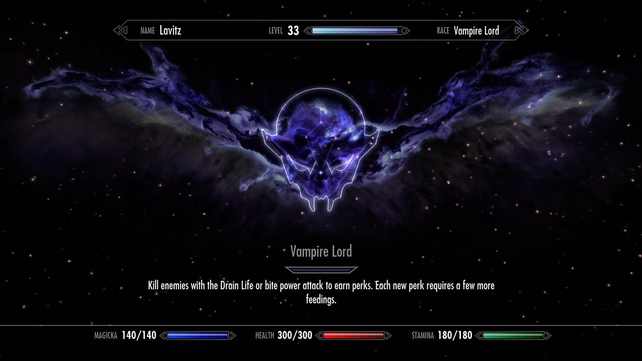 Skyrim Dawnguard DLC Full Vampire Lord Perks List Just Push Start