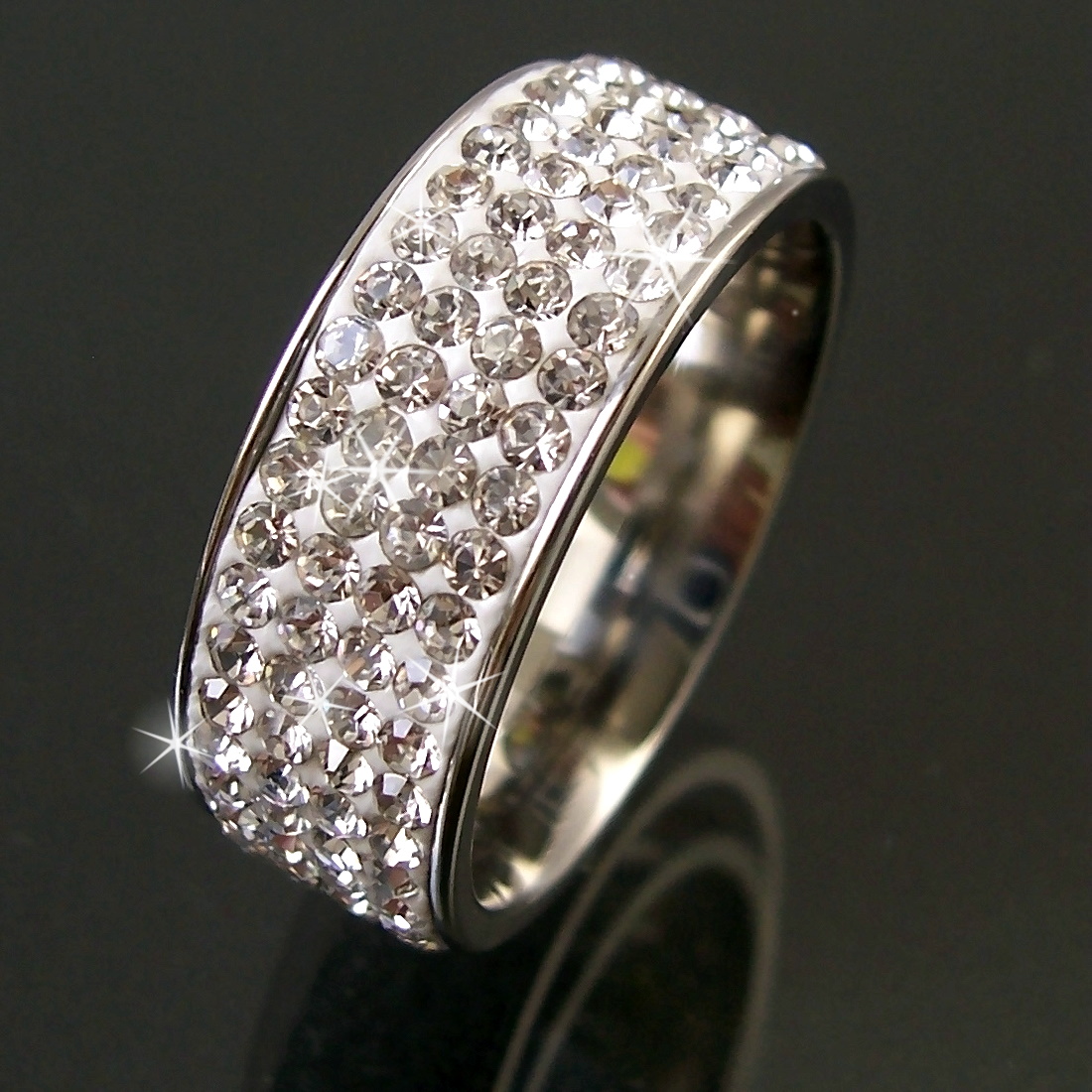 Ring Ringe Edelstahl Strass Edelstahlring Damen Mode Fingerringe Schmuck VR2* eBay
