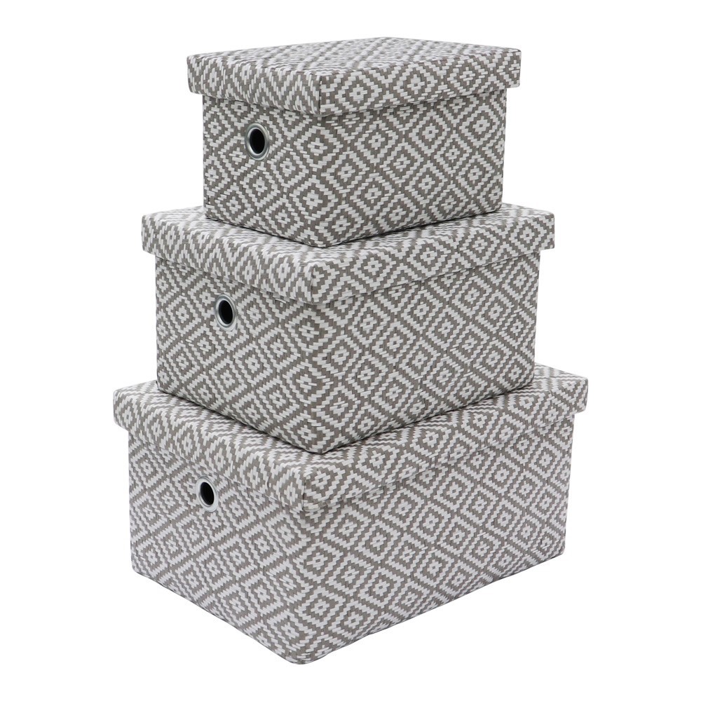 Argyle Rectangular Paper Storage Boxes JVL Homeware Solutions