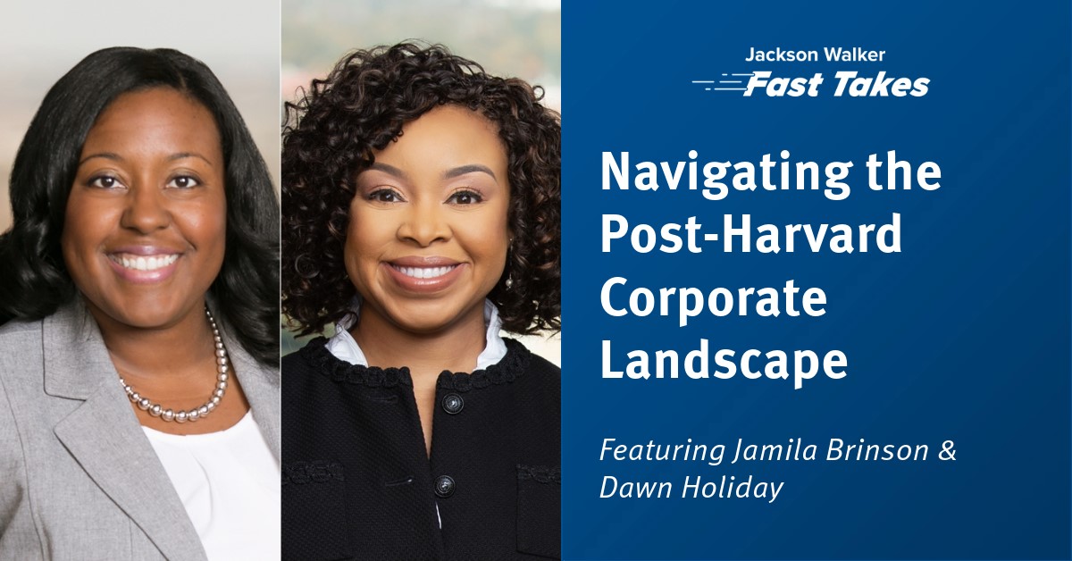 Jackson Walker's Diversity & Inclusion Counseling on Navigating the