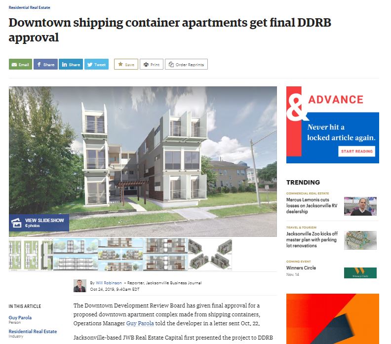 JWB Container Plan One Step Closer to a Reality JWB Real