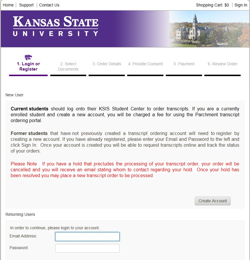 Transcripts for Electronic Delivery (Former Students)