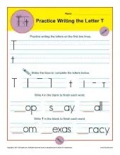 Letter T Worksheets | Printable Handwriting Worksheet