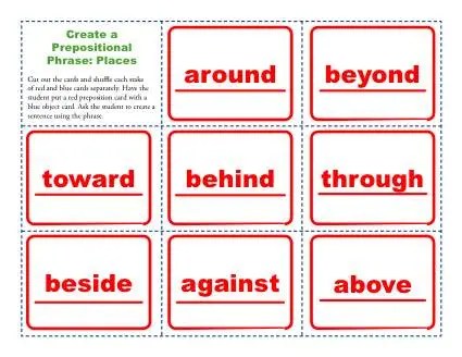 Create A Prepositional Phrase: Places | Prepositional Phrase Worksheets