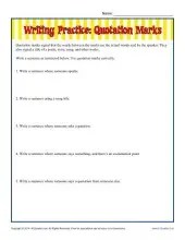 Writing Practice: Quotation Marks | Punctuation Worksheets