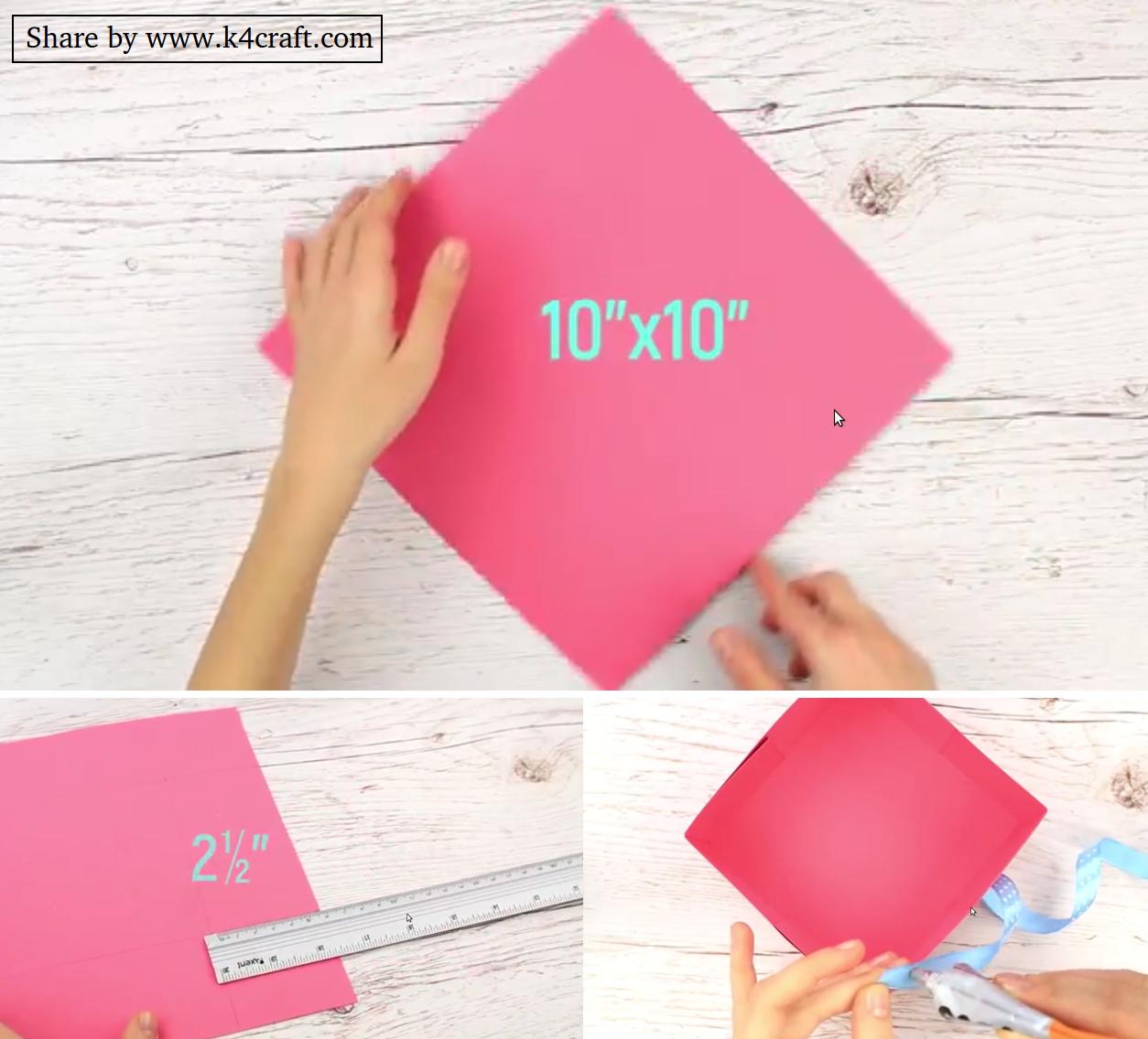 DIY Exploding Box for beginners Step by step Instructions K4 Craft