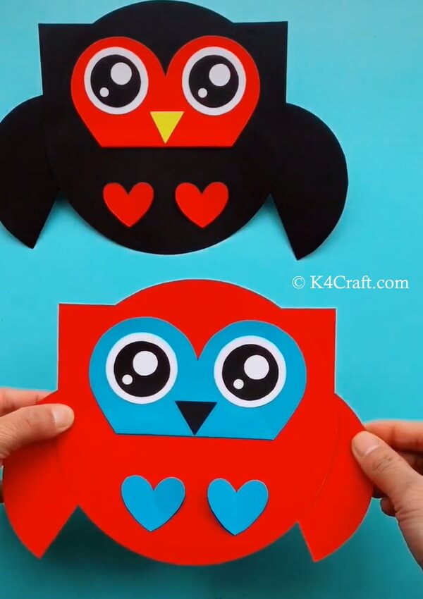 Paper Circle Owl Craft for Kids Step by Step Tutorial K4 Craft