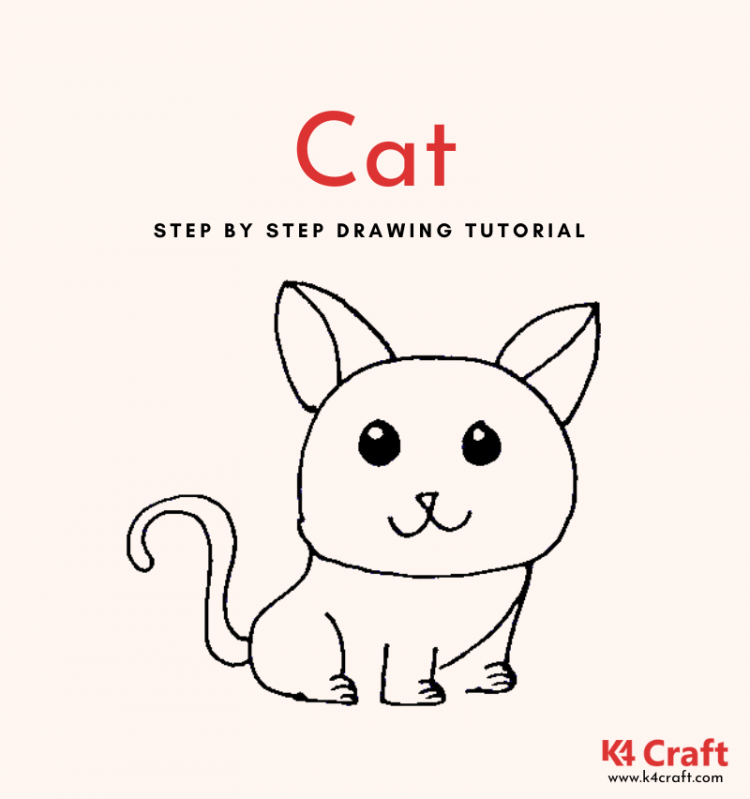 How to Draw a Cat for Kids Easy Step by Step Tutorial K4 Craft
