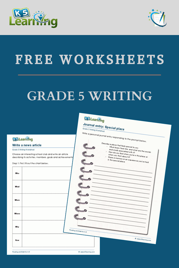 Journal, News and Practical Writing Worksheets for Grade 5 Students