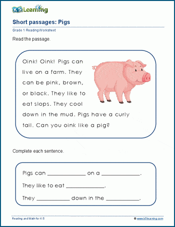 Short passages practice worksheets | K5 Learning
