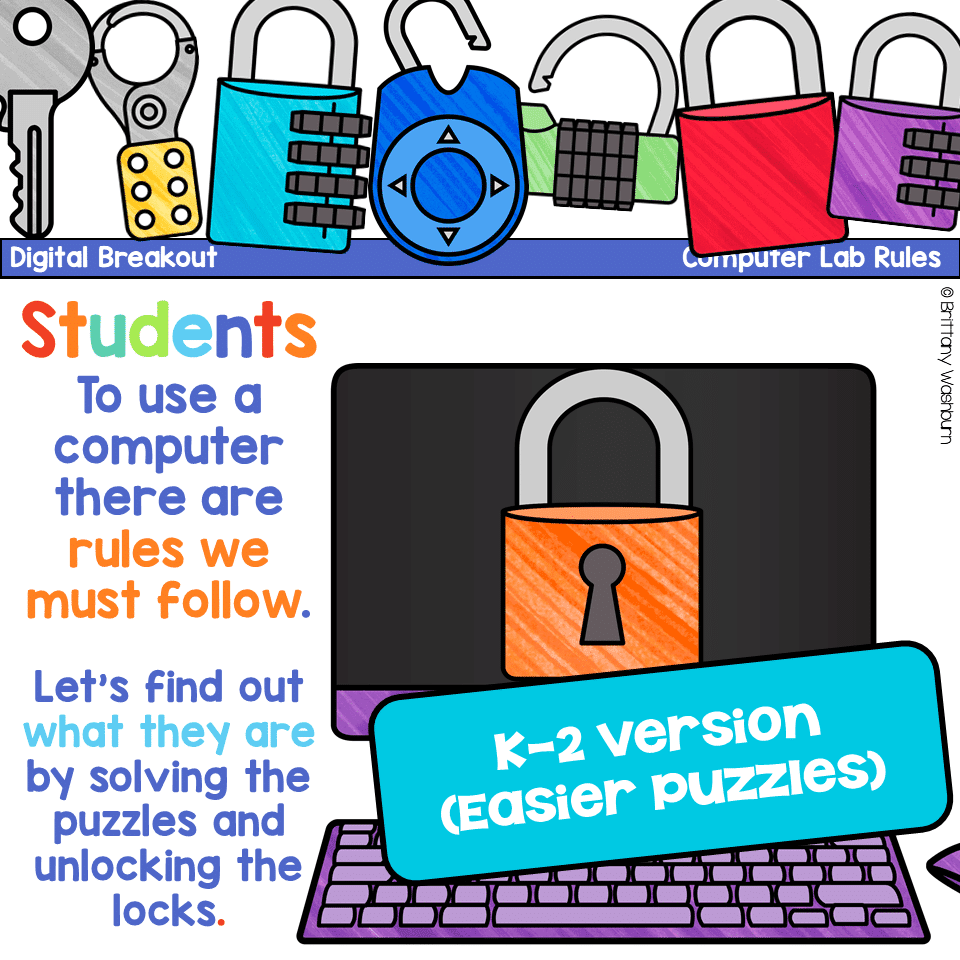 Digital Breakout K2 Computer Rules Technology Curriculum