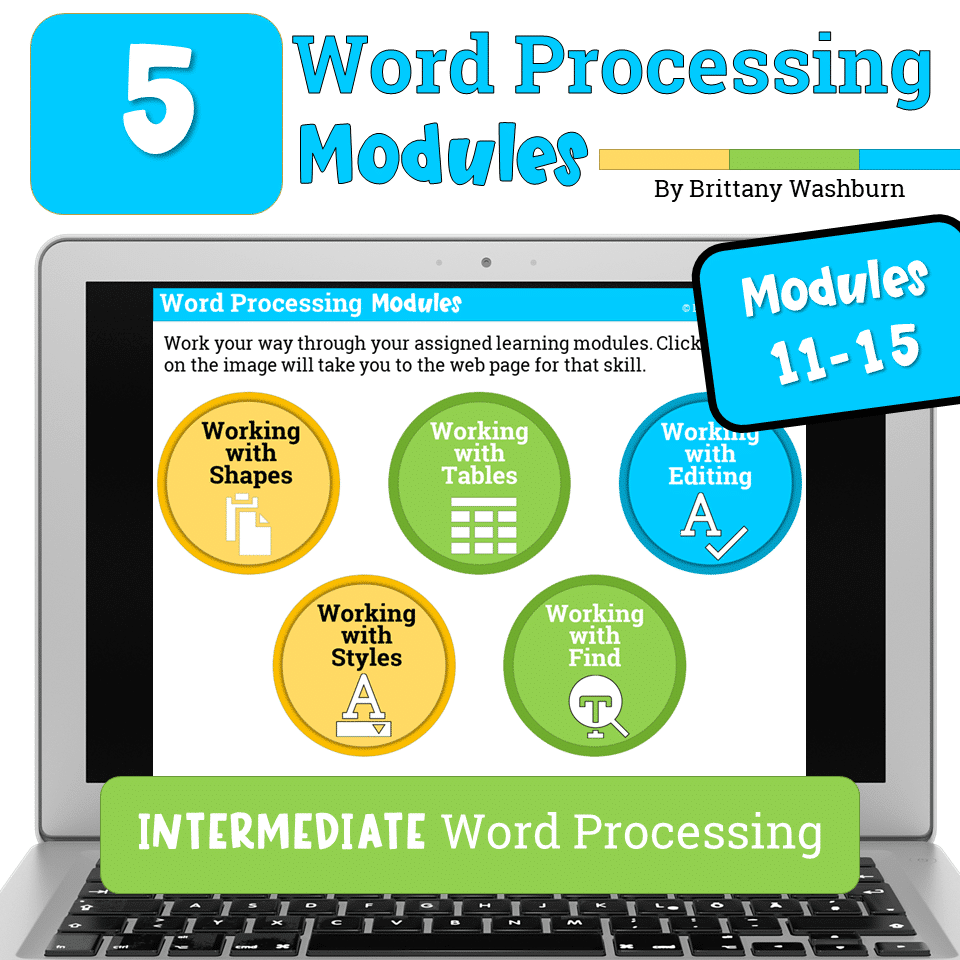 Word Processing Modules 1115 Technology Curriculum