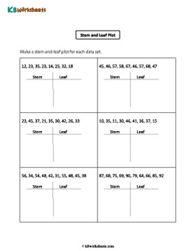 Stem and Leaf Plot Worksheets