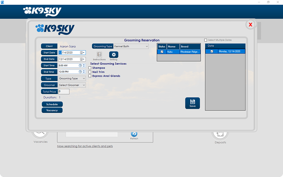 Kennel Software Pet Grooming software Daycare SoftwareK9Sky