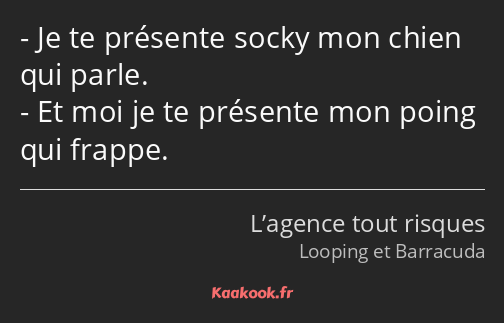 Citation « Je te présente socky mon chien qui parle. Et… » Kaakook