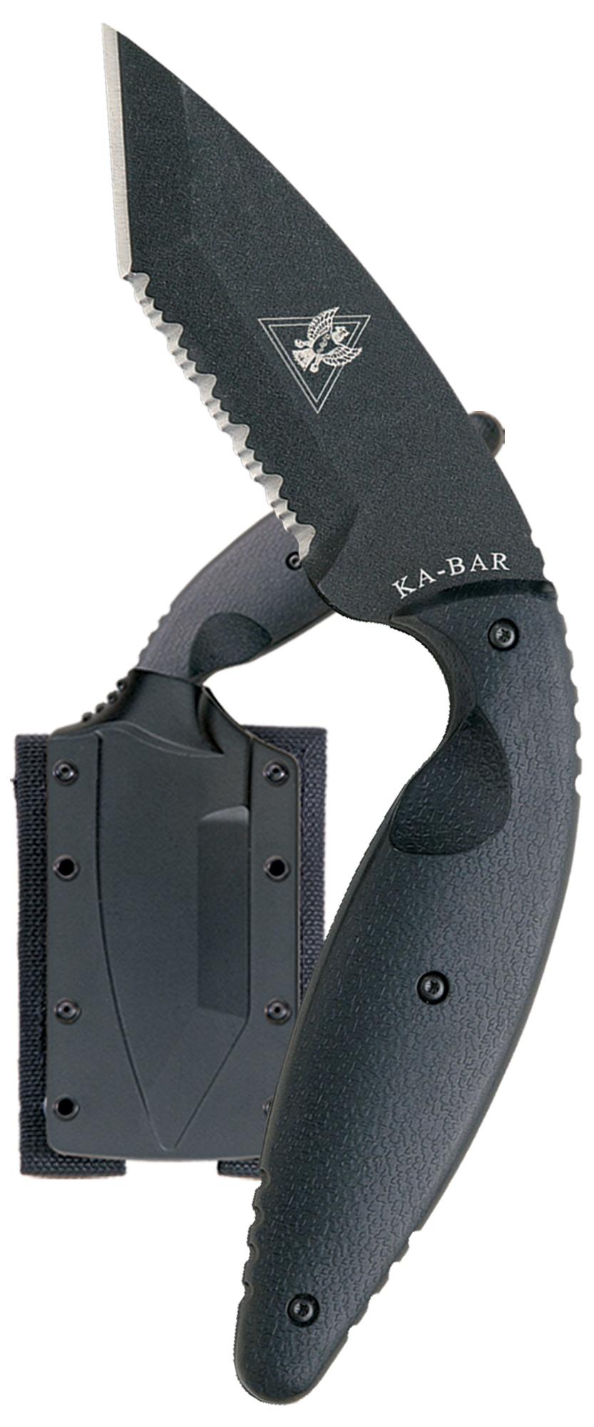 KABAR Large TDI Tanto Knife, Serrated