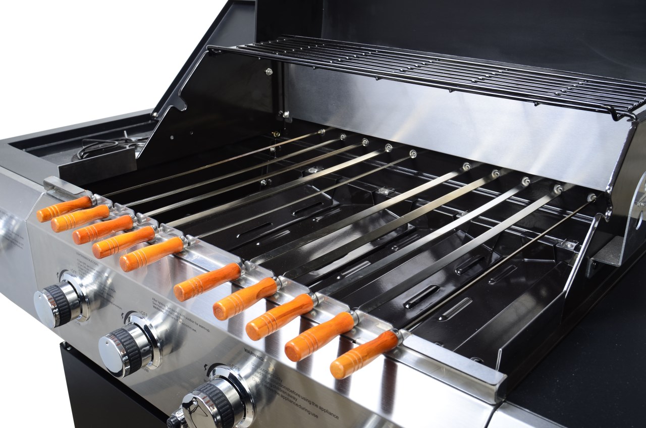 Gas Shish Kabob Rotisserie Grill Platinum Edition Kabobeque