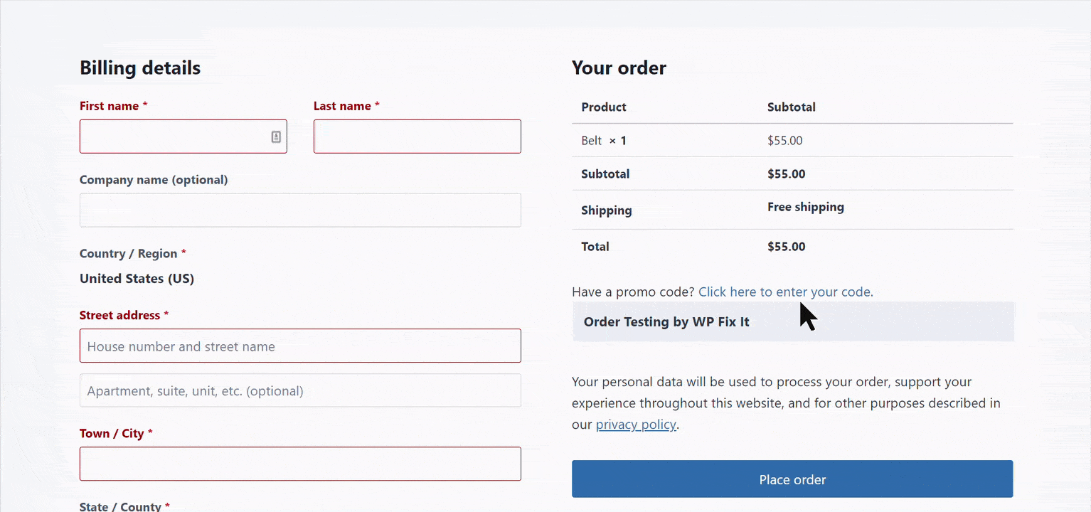 Checkout Coupon Modal Kadence WP Documentation