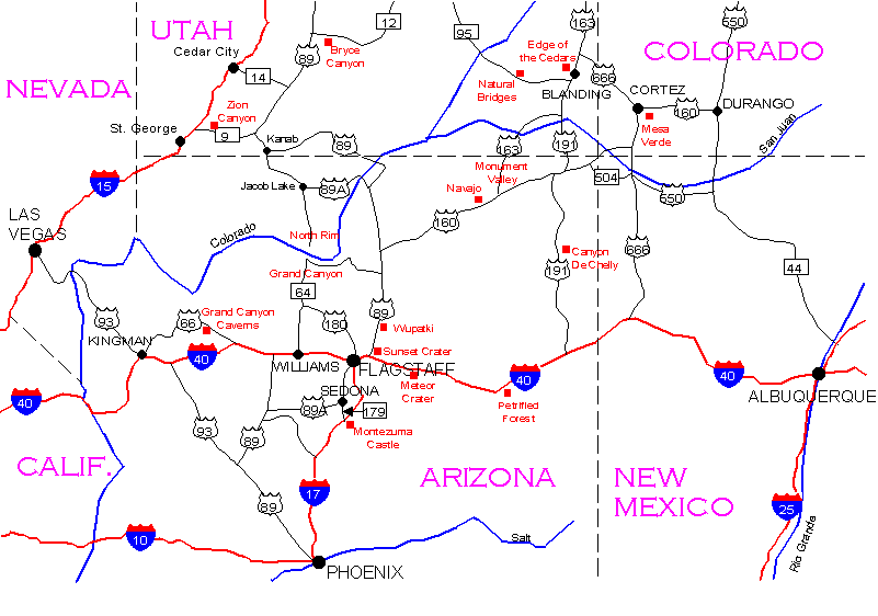 Map of Four Corners Area