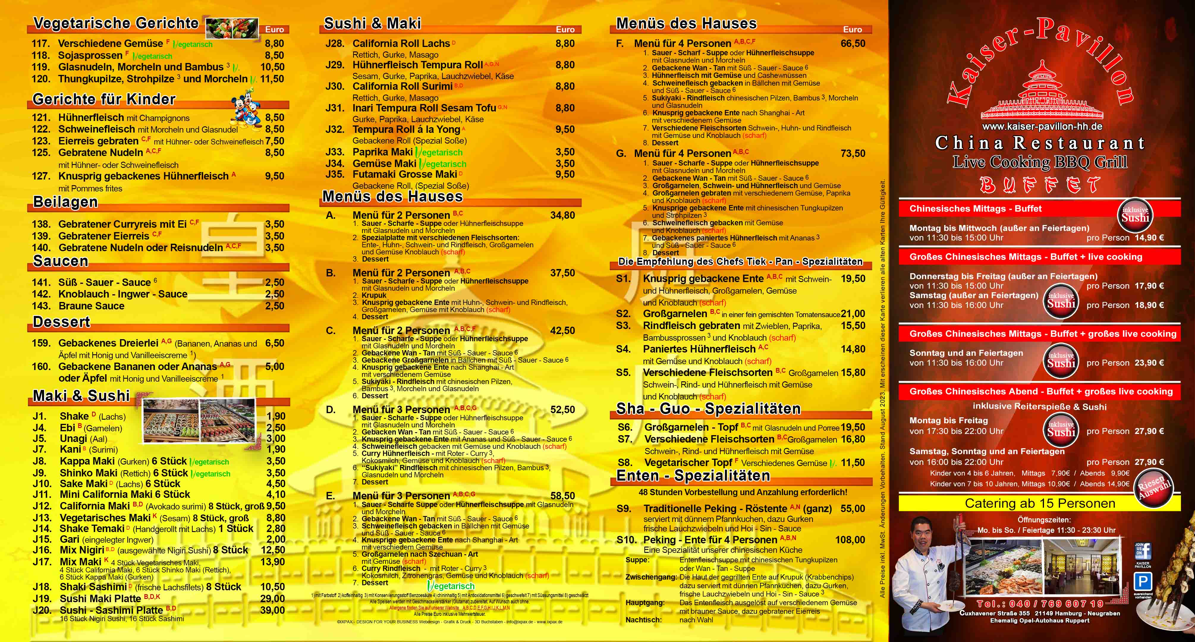 Kaiser Pavillon Restaurant HHNeugraben Reiterspiesse All you can
