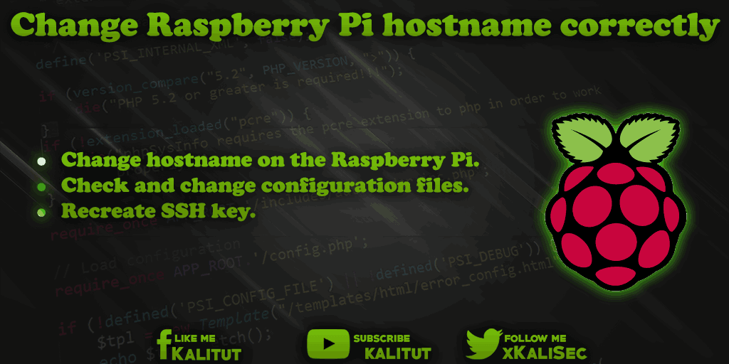 raspberry pi change hostname correctly KaliTut