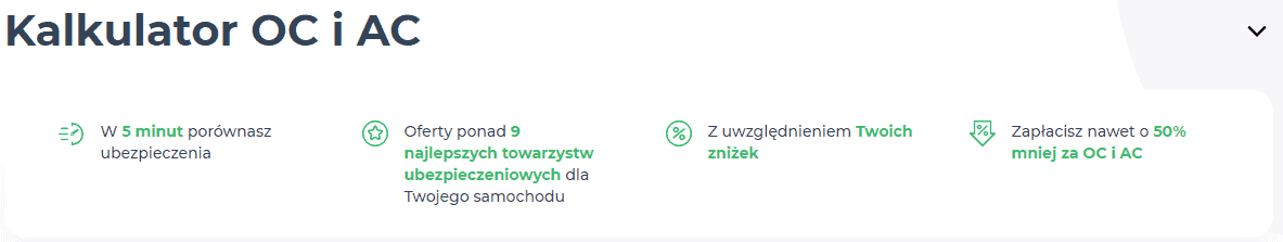 Kalkulator OC i AC porównaj oferty OC i zapłać 50% mniej!