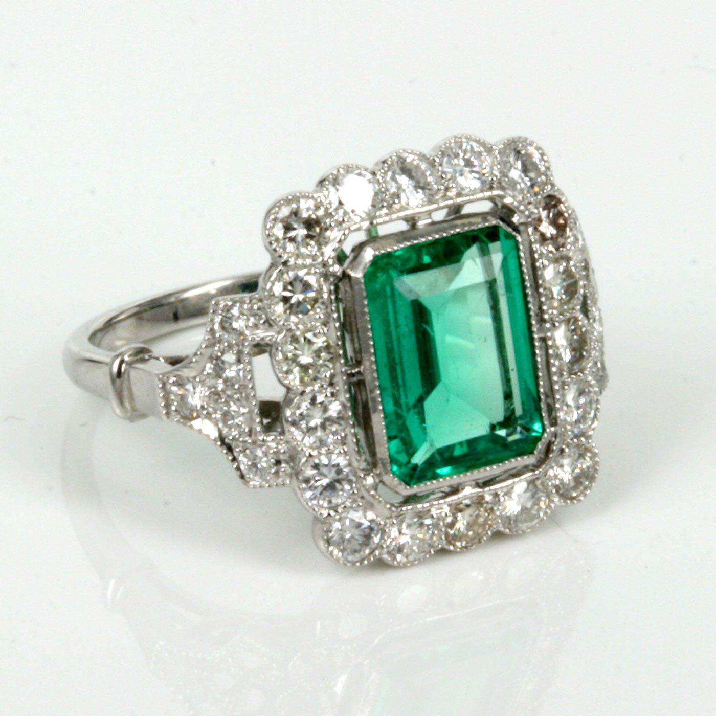Buy Emerald and diamond ring in a magnificent setting. Sold Items, Sold