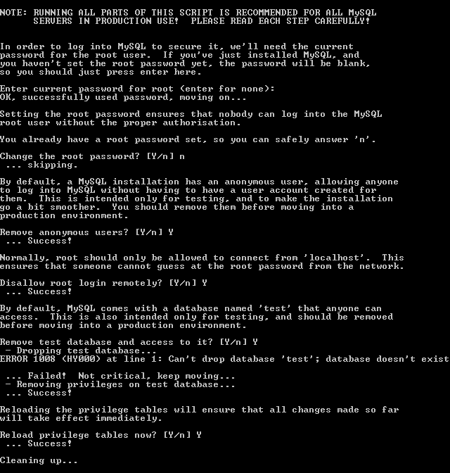 Load Balancing Database Secure Installation