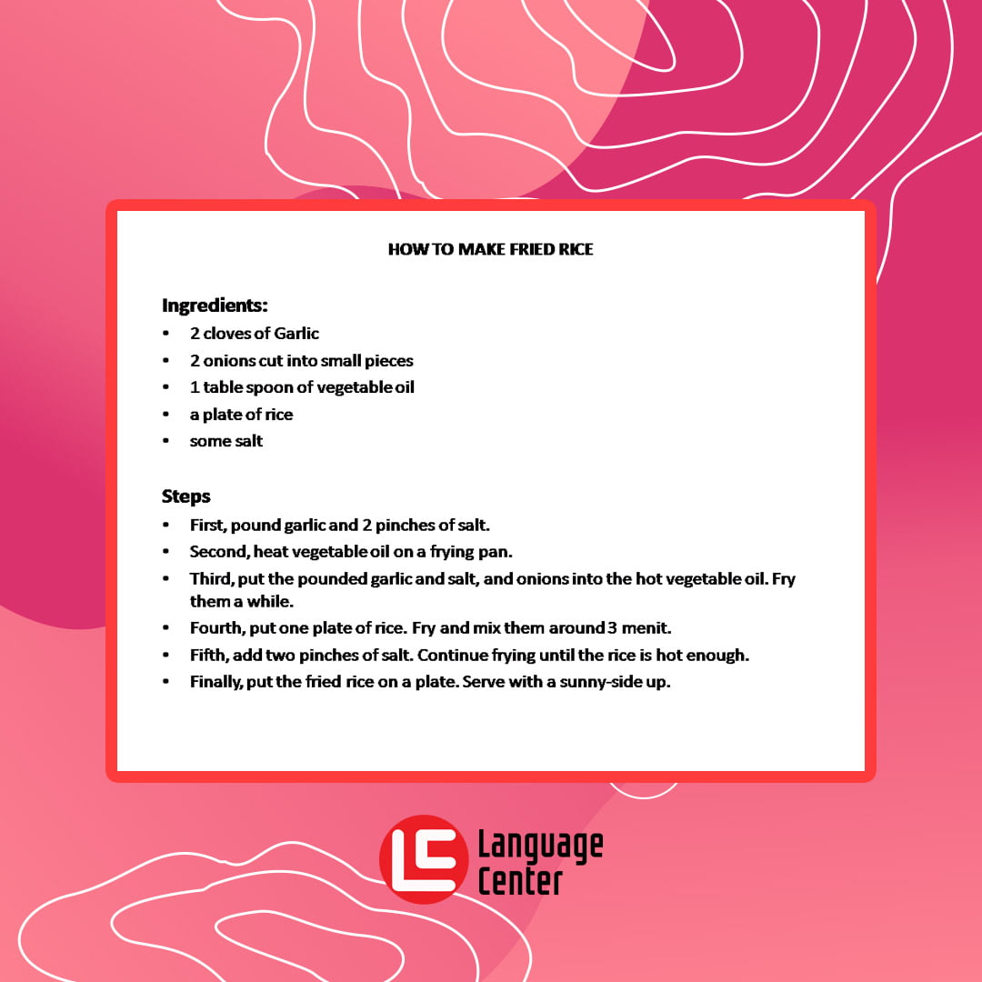 Belajar Menulis Procedure Text Generic Structure dan