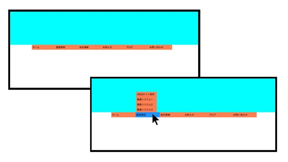 CSSでサブメニューを上方向に展開するグローバルナビゲーションをつくる カナメグローバルホールディングス
