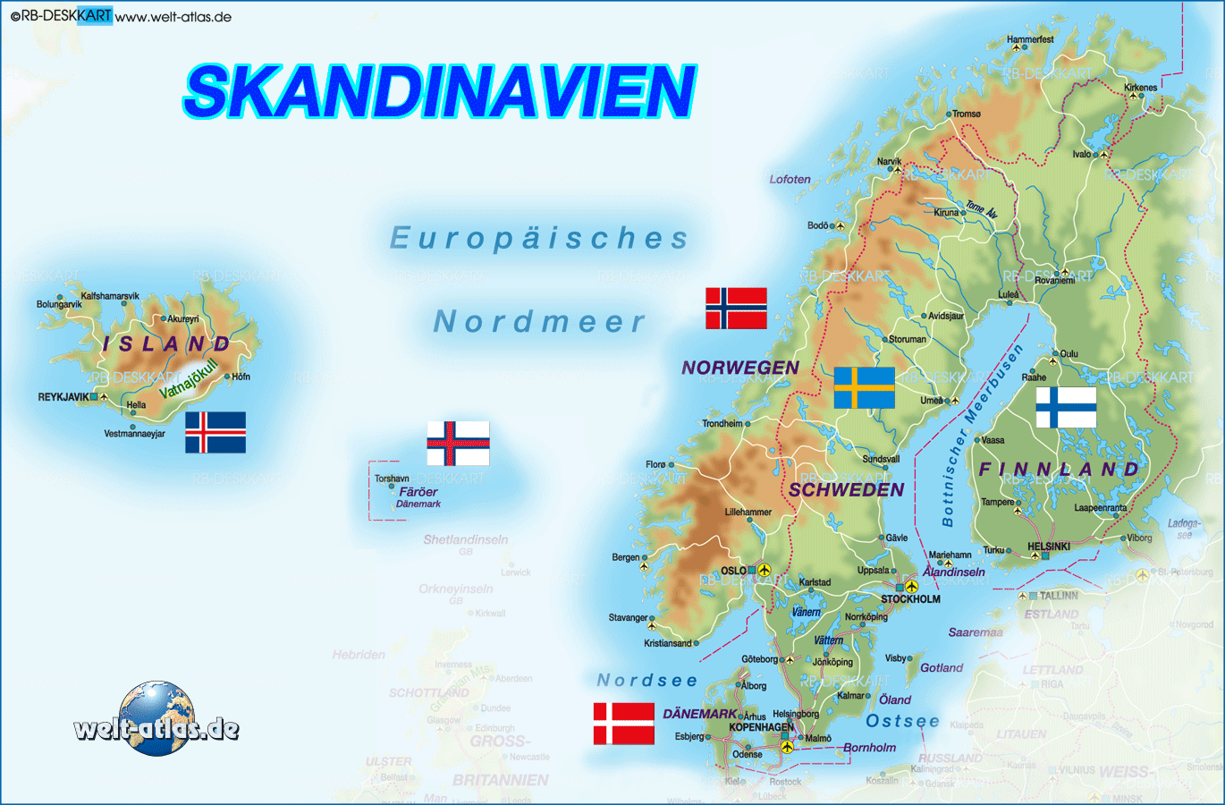 Norwegen Schweden Finnland Dänemark Karte NordEuropa KapoMuck on tour