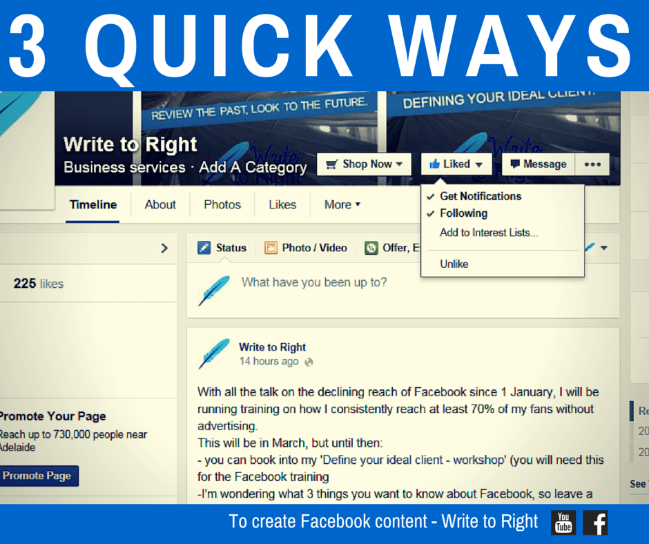 Creating content for Facebook Small business consultant, Kara Lambert