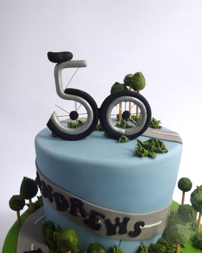 2 tier round Cycle Cake Karen's Cakes
