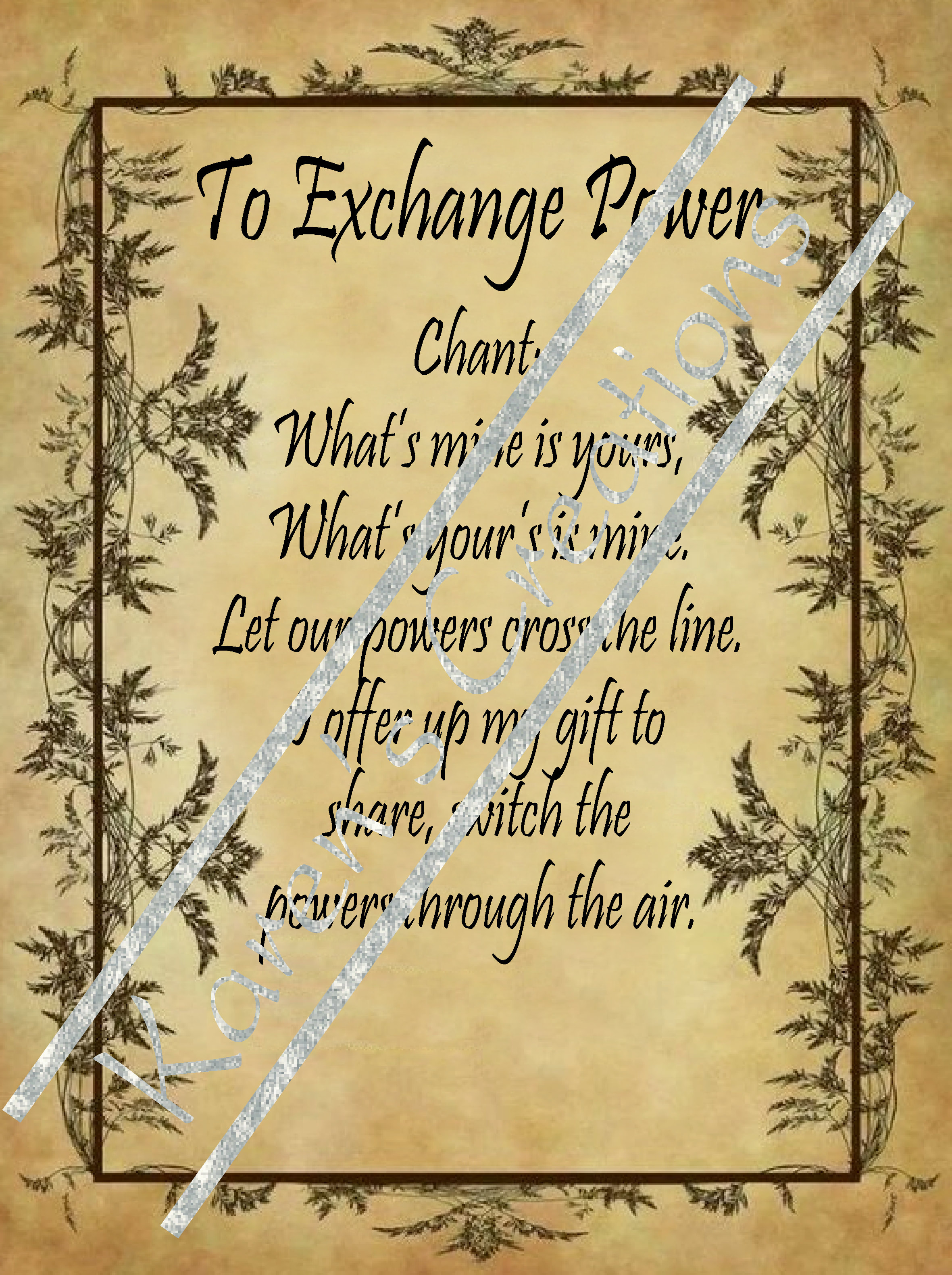 Homemade Halloween Spell Book Pg 85 To Exchange Power Spell