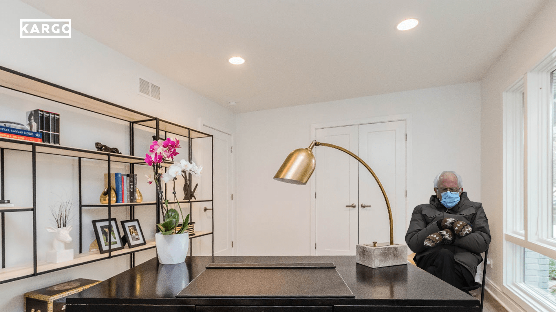 Bernie Zoom Background Chair