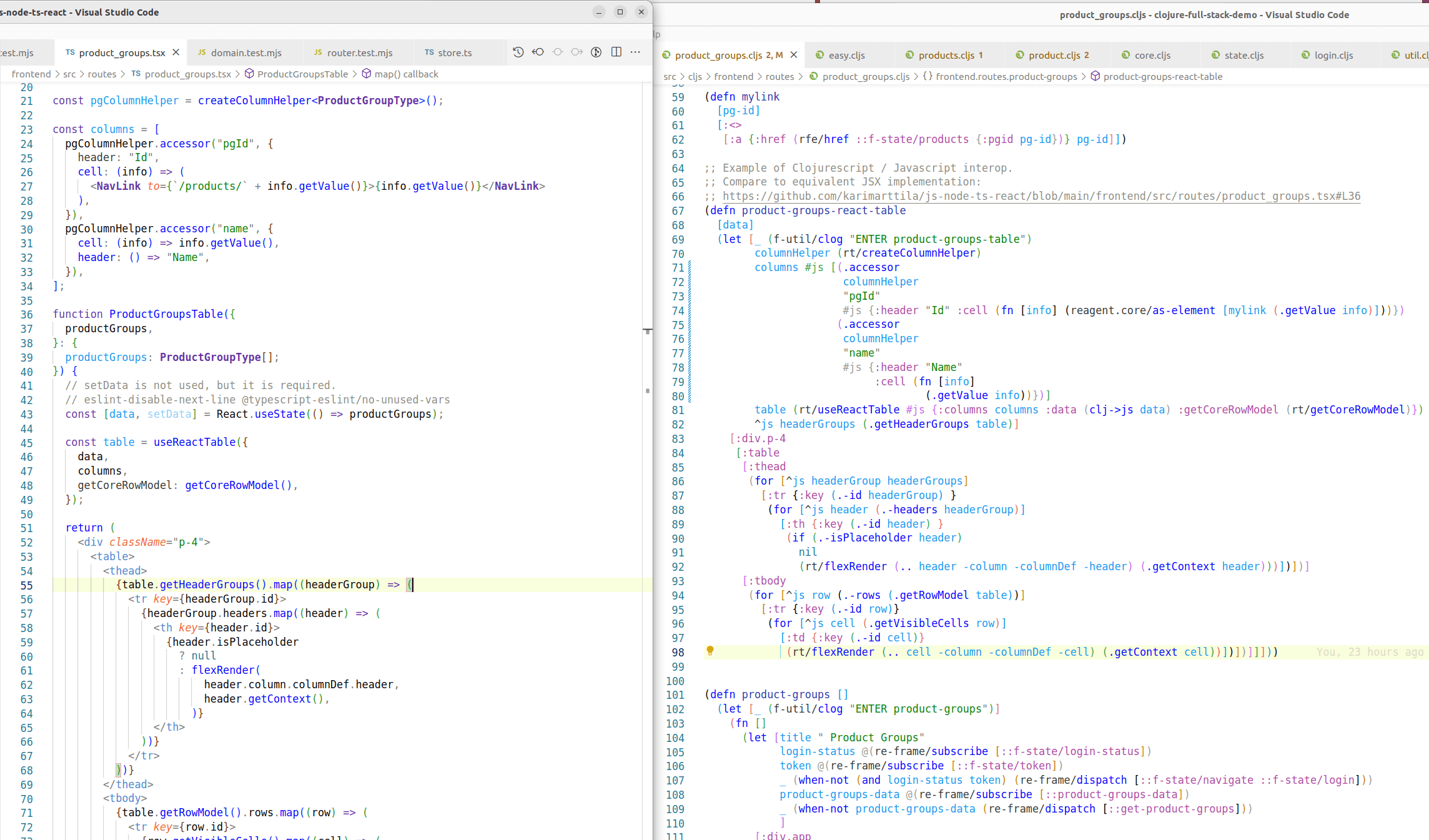 Clojurescript / Javascript Interop with React Components Kari