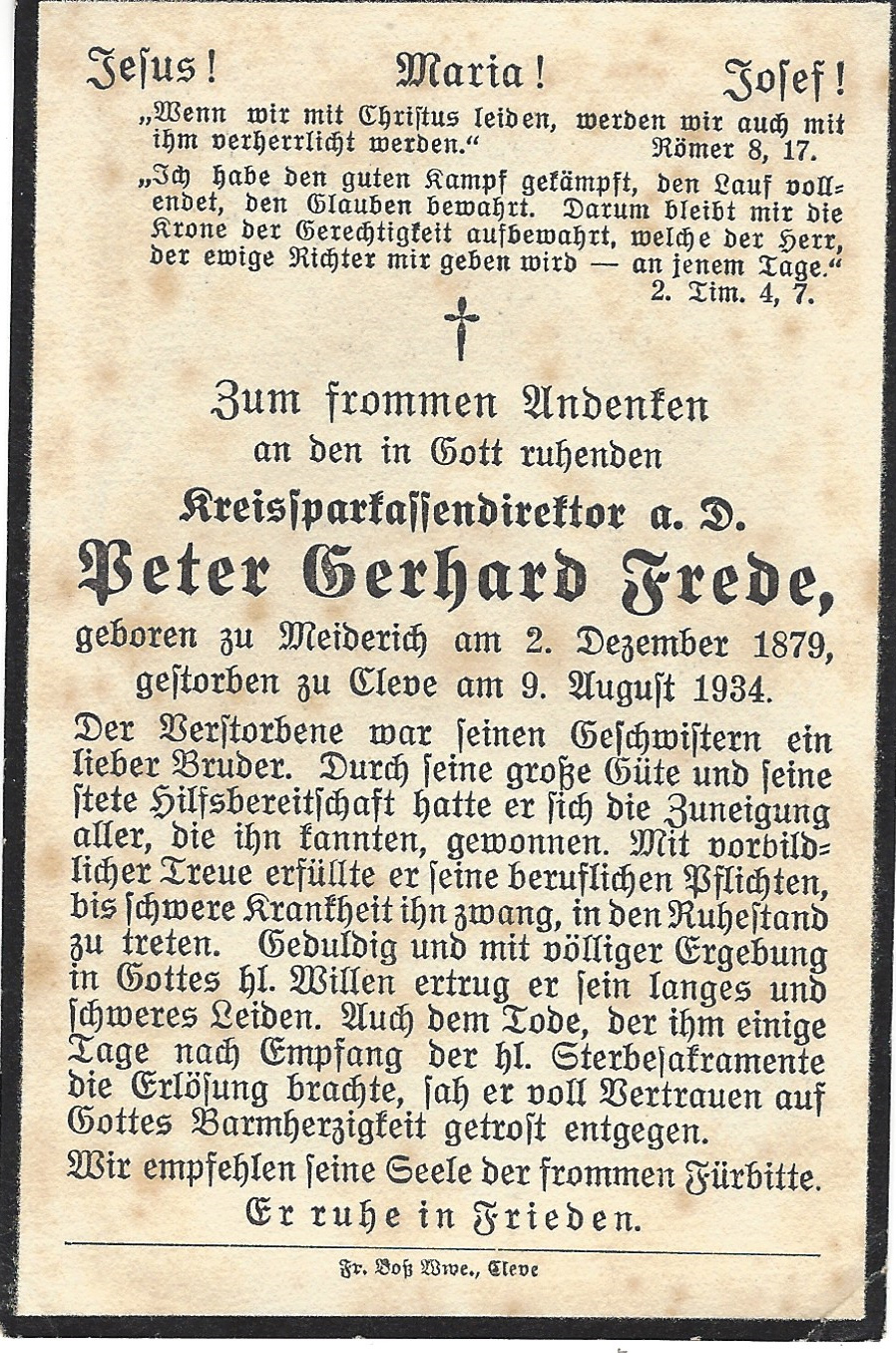 Eröffnung des Seligsprechungsprozesses für Wilhelm Frede IKLK