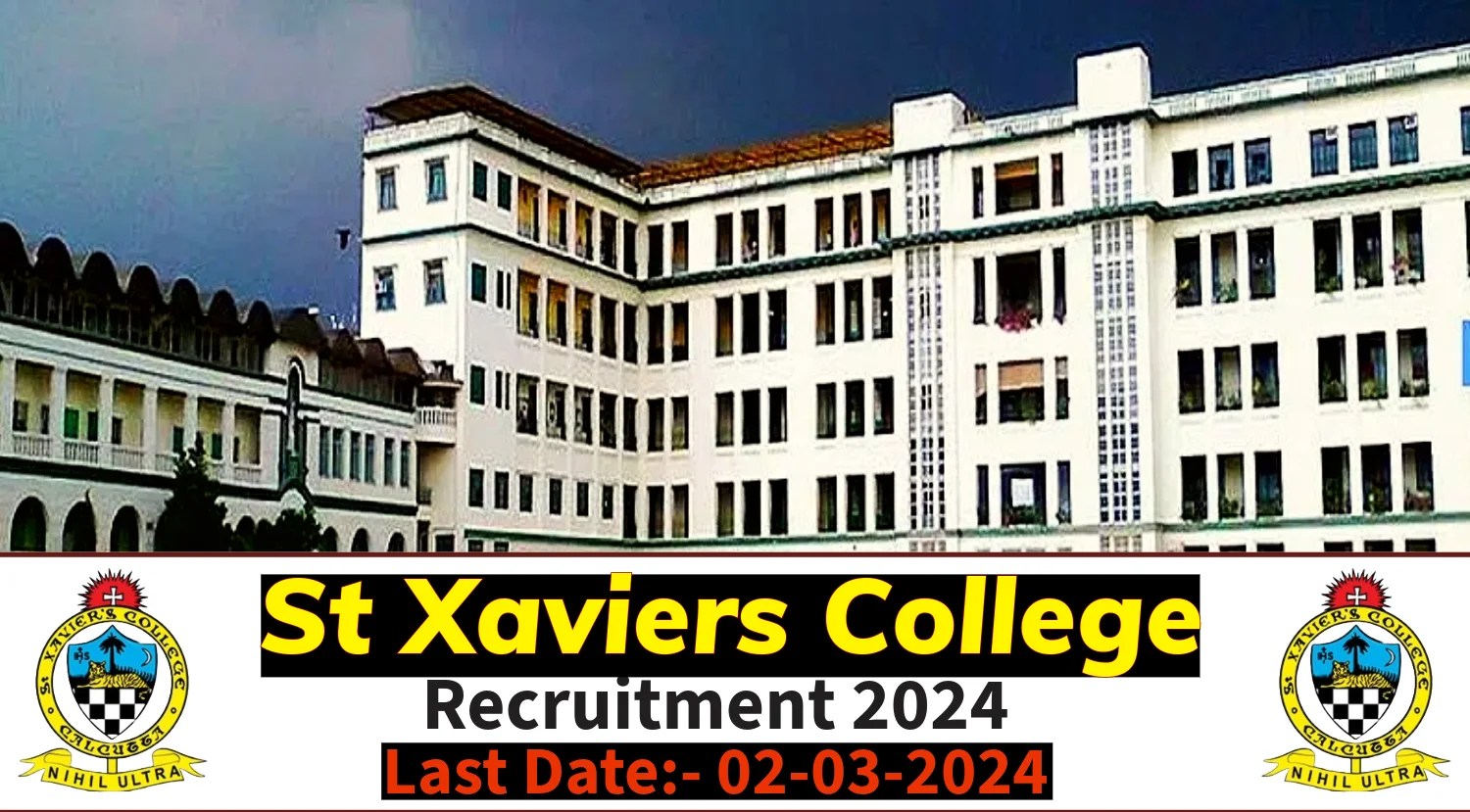 St. Xavier's College Recruitment 2024 Notification Out Apply Now