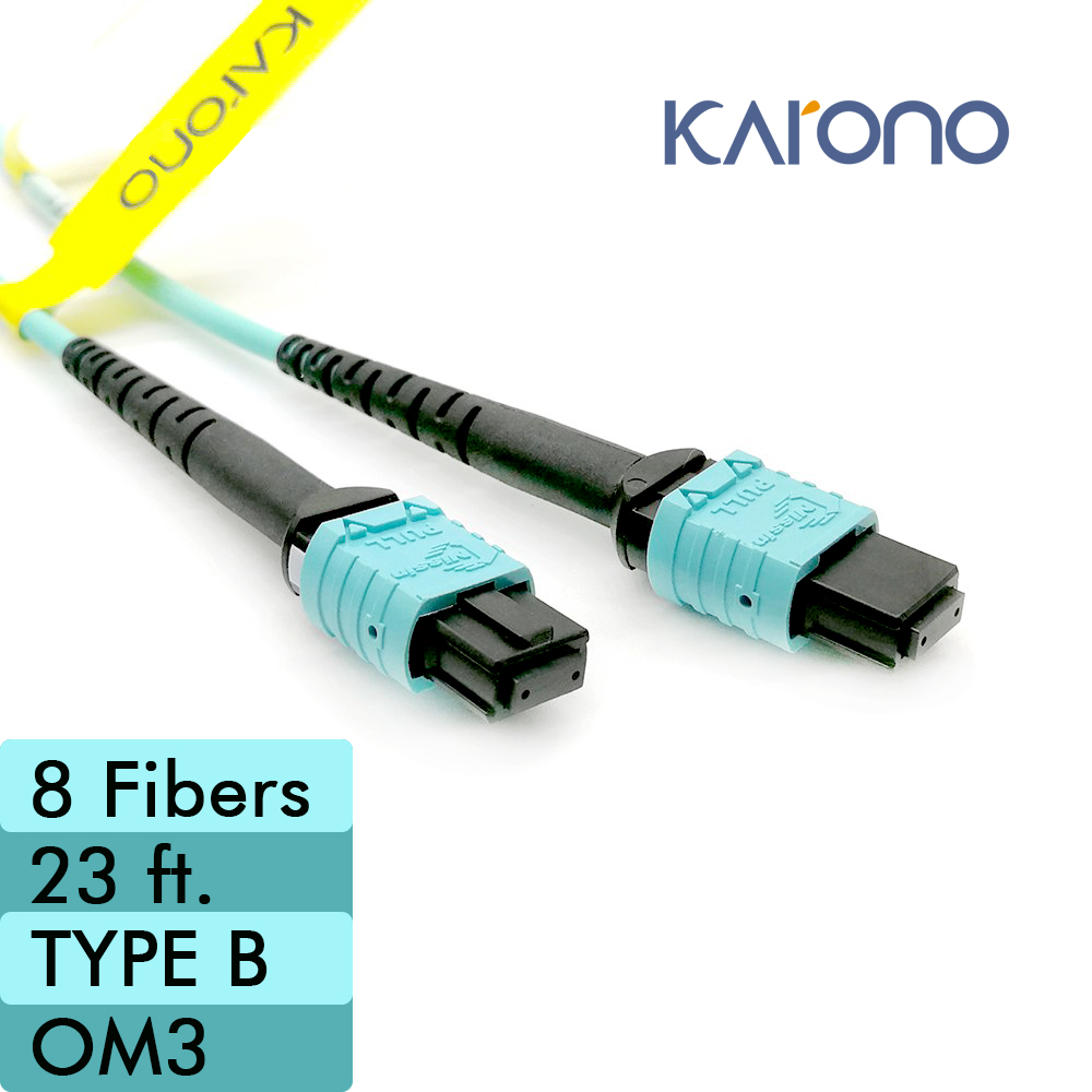 23ft MTP/MPO 8 Fibers 10GB/40GB 50/125 OM3 Multi Mode Fiber Optic Cable