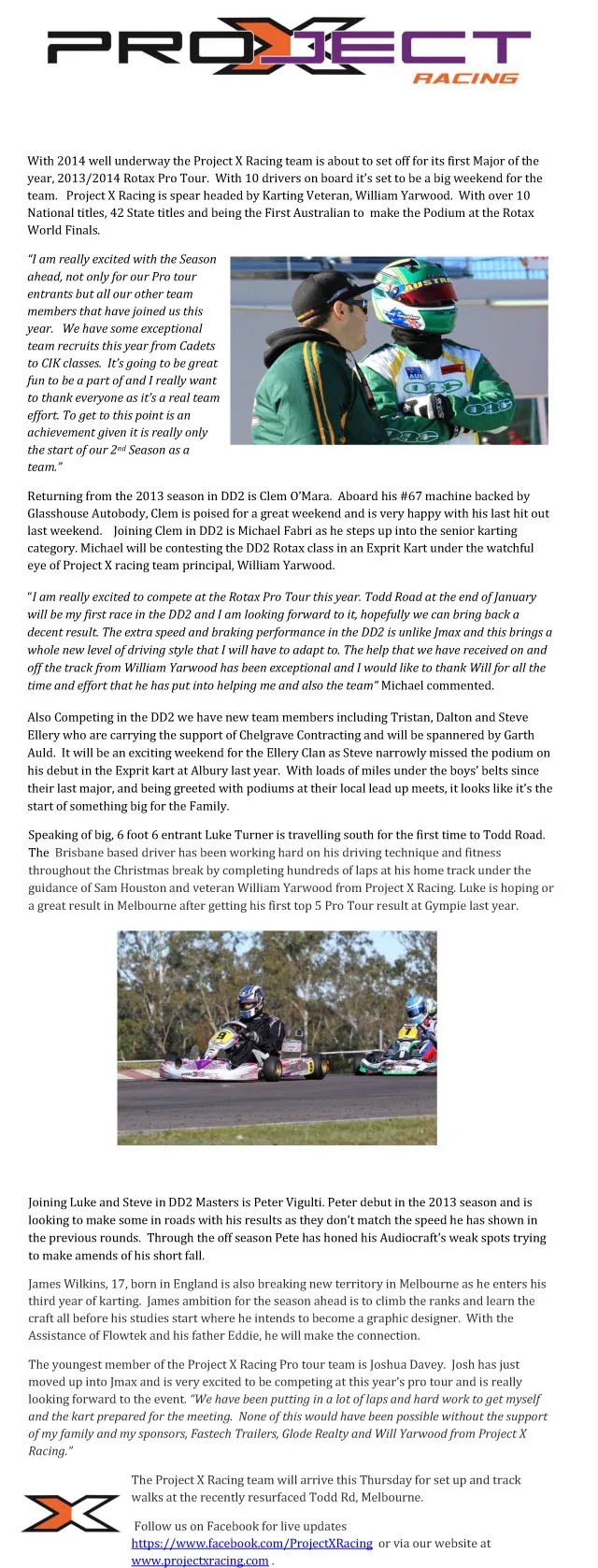 Project X Racing set for Pro Tour