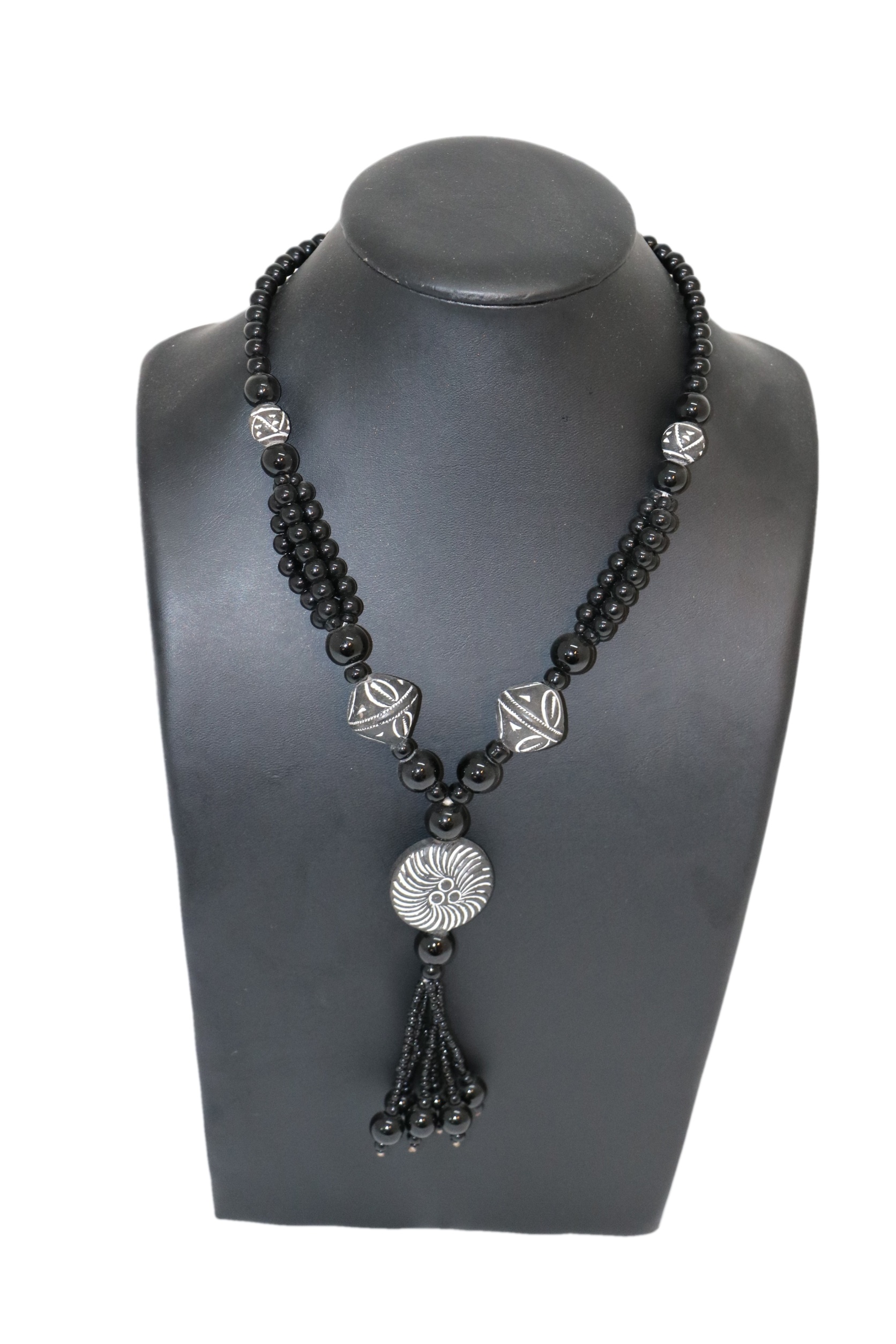 Tribal African Necklace in neutral tones Kasa Afrika