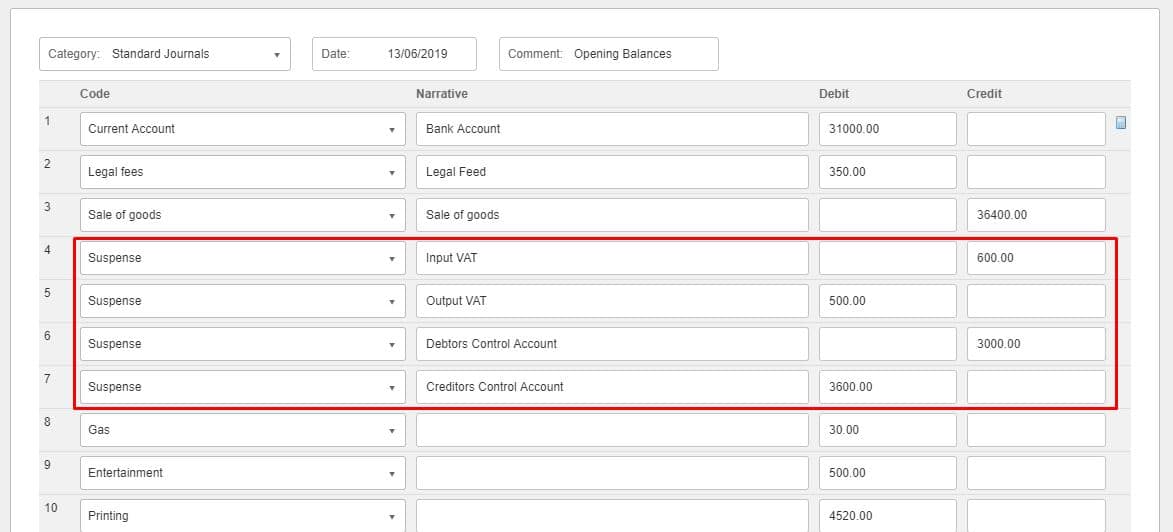 Opening Balance Cash Accounting Knowledge Base IRIS KashFlow