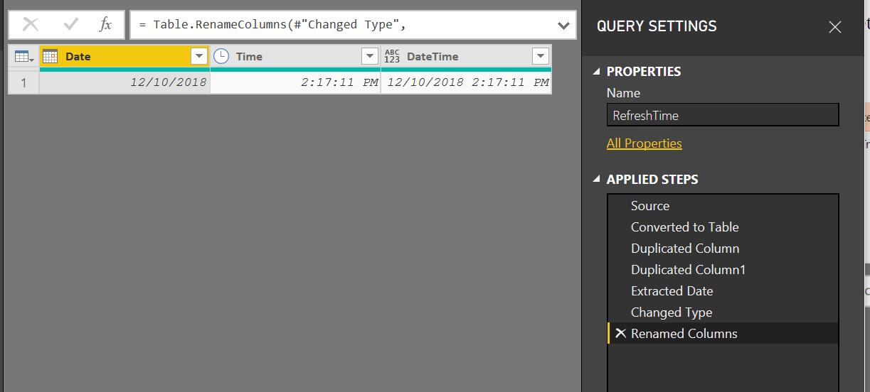 Show the refresh date\time in a Power BI report and