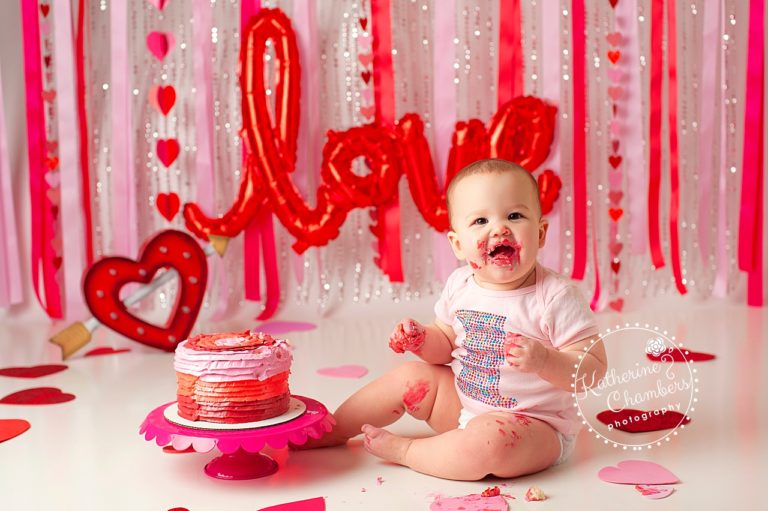 Valentine's Day Cake Smash Cleveland Baby Photography