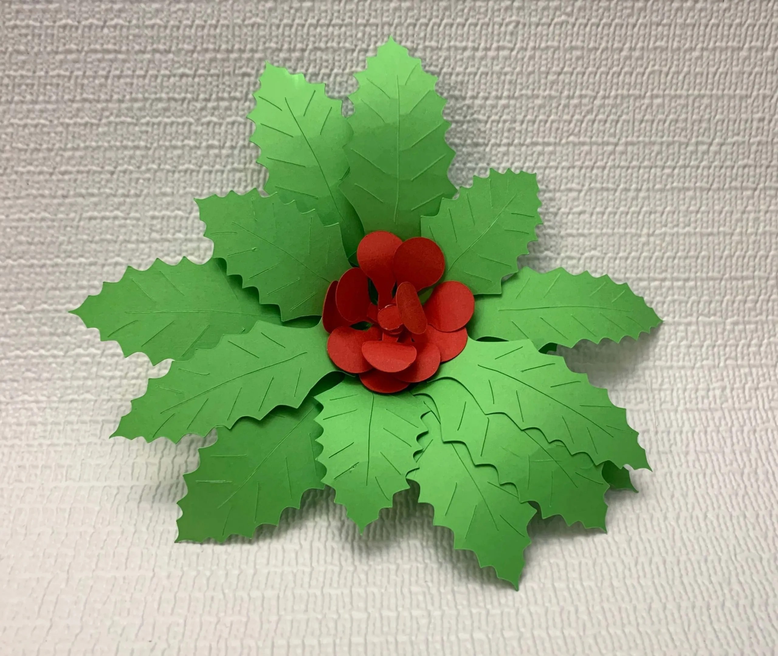 Paper Holly Decoration DIY Katherine Learns Stuff!