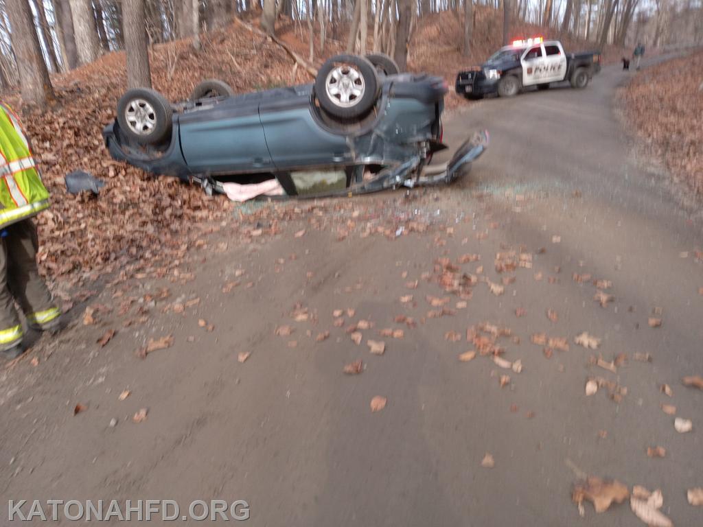 Car Flips Near Dam on Reservoir Road Katonah Fire Department